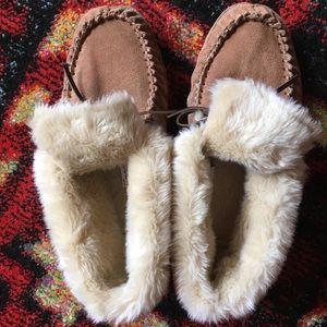 Zealand Suede Fur Lined Slippers-“Malorie”